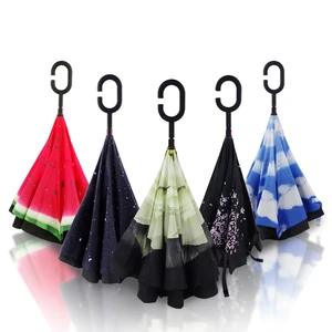 Image of Special custom printing brand logo reserve umbrella inverted
