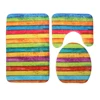 Bathroom rug sit print custom waterproof 3pcs microfiber bath mat sets