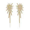Tiny Cubic Zirconia Micro Paved Europe Bridal Wedding Jewelry Long Stud Earrings for Women