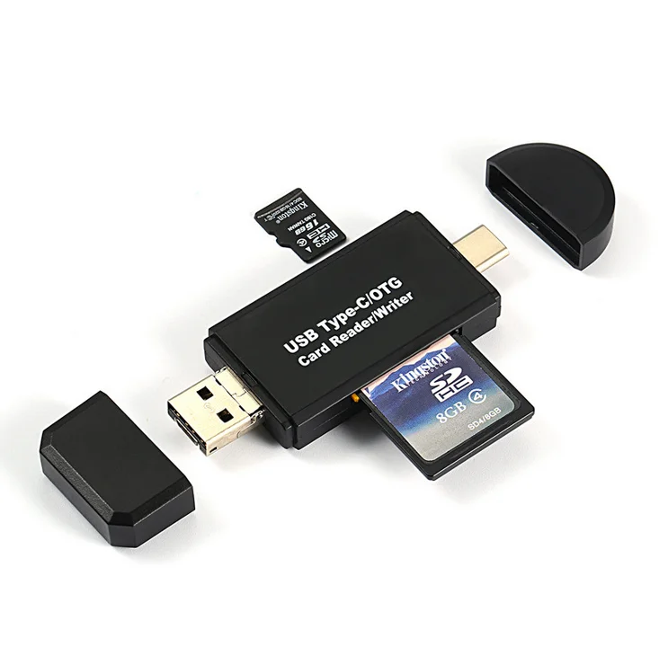 Type C/micro/usb A 3 In 1 Otg Reader Usb 2.0 Multifunction Card Reader