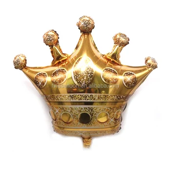 Queen Party Decor Gold Royal Helium Mylar Crown Balloons For