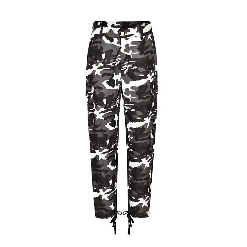 black and white camo trousers womens