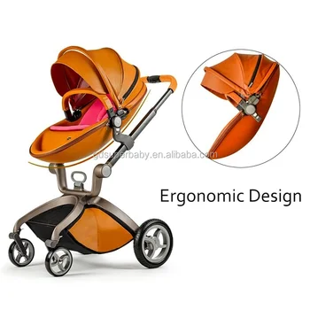 tan leather pram