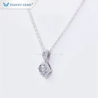 

Tianyu gems fashion chain jewelry Retro 925 sterling silver gold plated moissanite diamond necklace pendant