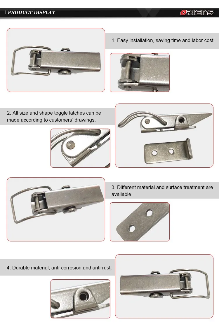 Stainless Steel Spring Lock Hook Latches Toggle Latches - Buy Lock ...