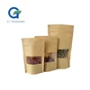 Stand-up Pouch Food Packaging Paper Bags With Window Tea Bag Paper Brown Paper Bag With Window
