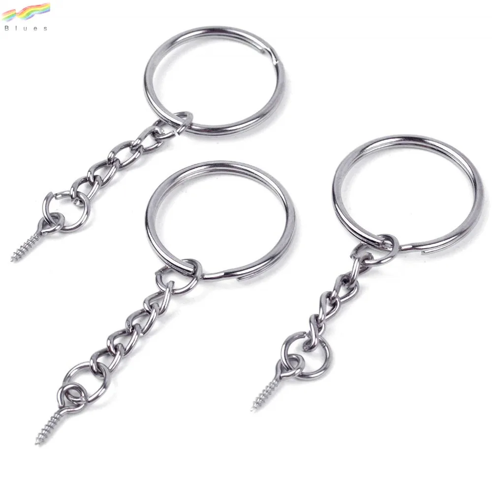 Key Chains Metal Split Key Chain Rings Keychain With 11mm Screw Eye