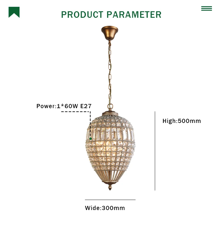 Modern K9 Clear Crystal beads Light handmade Pendant Lamps for hotel
