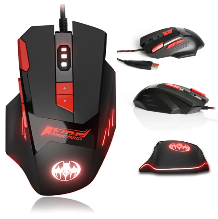 

Adjustable 6800 DPI computer optical 8D USB gaming mouse with multicolor