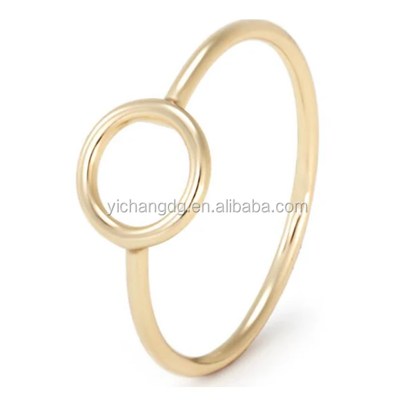 

New Design Stainless Steel Gold Vermeil Petite Circle Ring