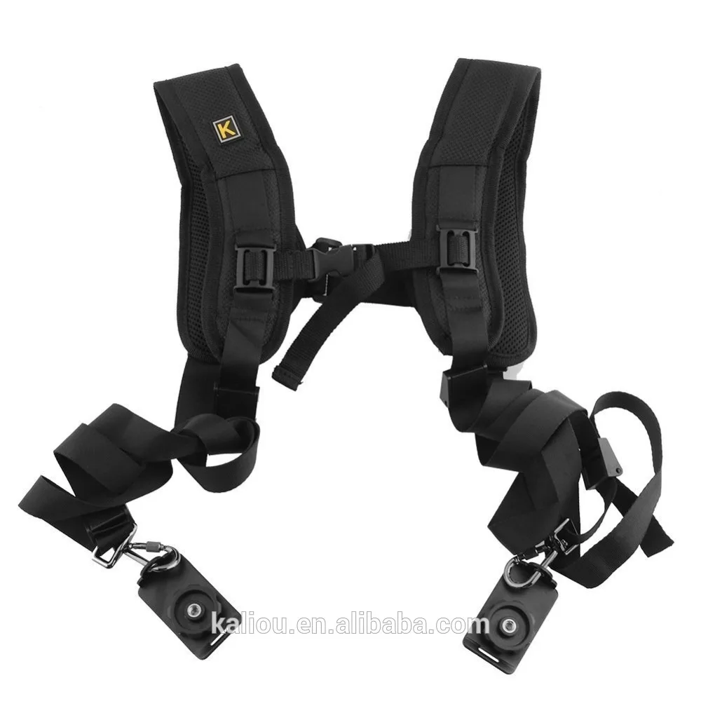 

Kaliou Quick Release Double Shoulder Harness Soft Pad Decompression Foam Camera Shoulder Strap Belt