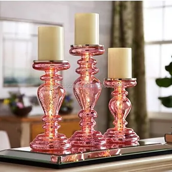 tall glass candle holders set of 3