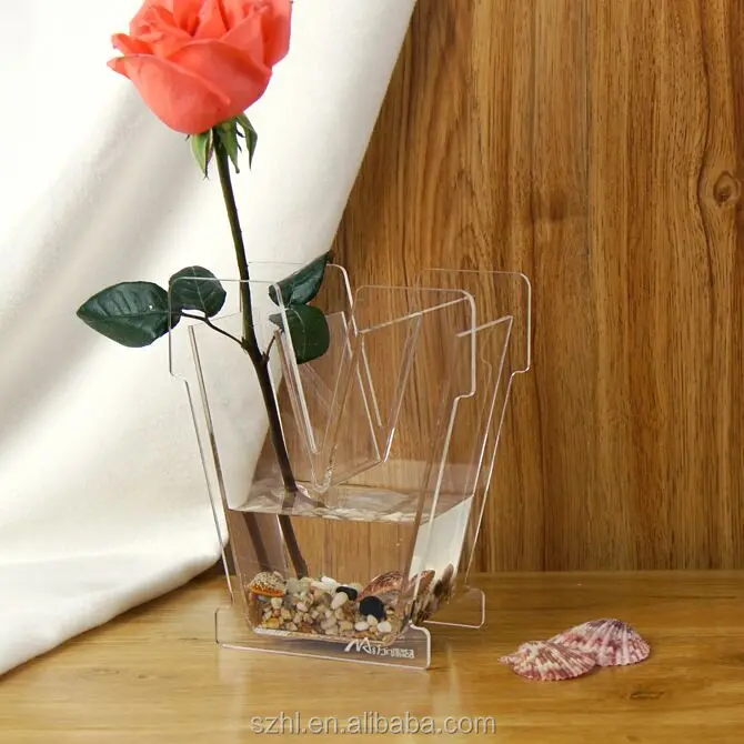 Customized Different Shape Acrylic Flower Vase High Quality Cheap