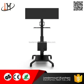 Aluminum Dual Monitor Stand Lcd Vesa Floor Stand Adjustable