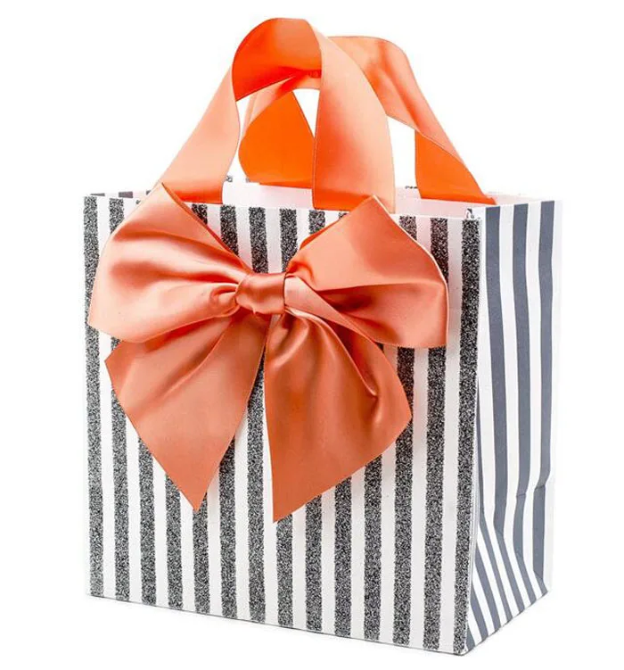 Details about   Holiday Gift Bags 2 pack with Ribbon Handles 