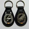 Custom eagle and flash pattern key holder key chain metal with leather