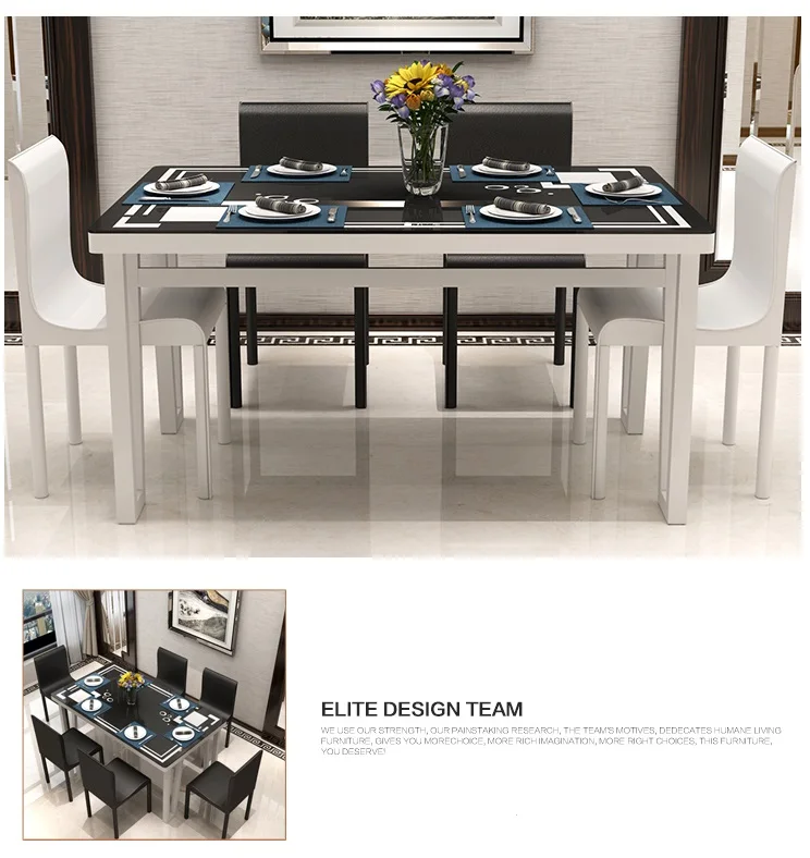 6 Seats Simple Set Modern Glass Dining Table Buy Steel Dining Table