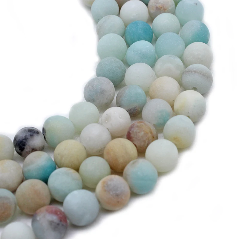 Natural 6mm 8mm 10mm 12mm Matte Amazonite Stone Beads In Bulk For Diy