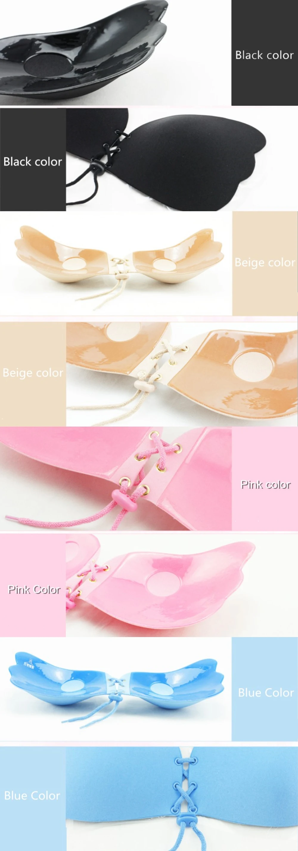 Artificial Push Up Breathable and Strapless Invisible Front Open Silicone Bra