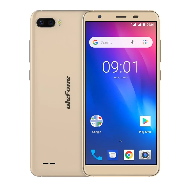 

Ulefone S1 Pro Mobile Phone, 1GB+16GB Dual Back Cameras Face Identification 5.5 inch Android GO 8.1 Network: 4G Dual SIM(Gold)