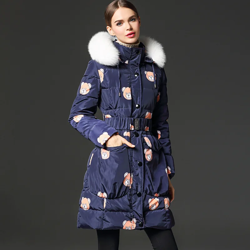 2016 raccoon fur collar down jacket women thick font b winter b font new high end