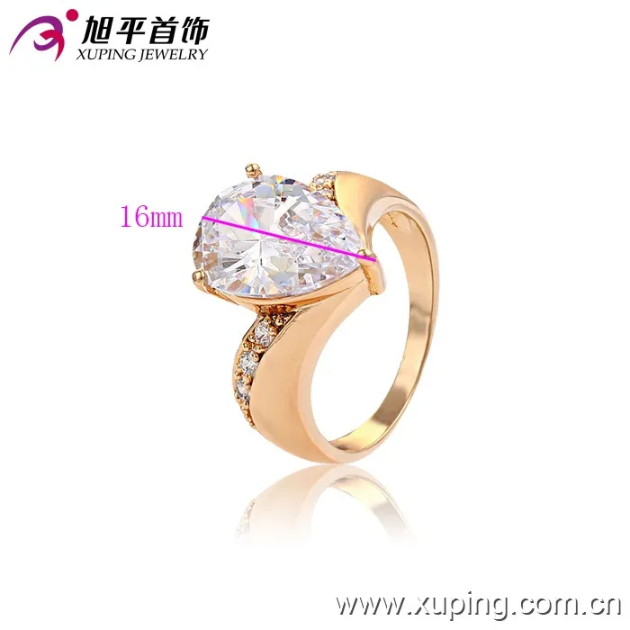 13193 Xuping fashion jewelry China wholesale 18k gold ring designs luxury glass rings charm jewelry for women