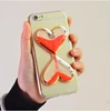 2018 Hot selling products transparent fluorescence light heart liquid sand soft TPU mobile phone case for iphone 6s case