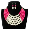 2018 Fashionable colorful large bubble beads statement necklace earring sets