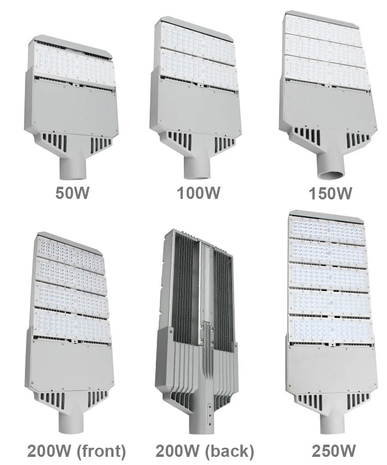Meanwell Driver 5 Years Warranty 60W 90W 120W 150W 200W 250W Shoebox LED Street Light List