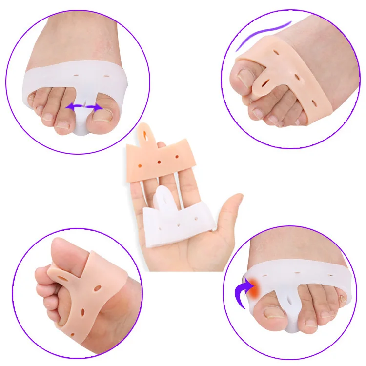 

foot alignment silicone gel foot care products gel toe separator hallux valgus toe spreader, White, skin color