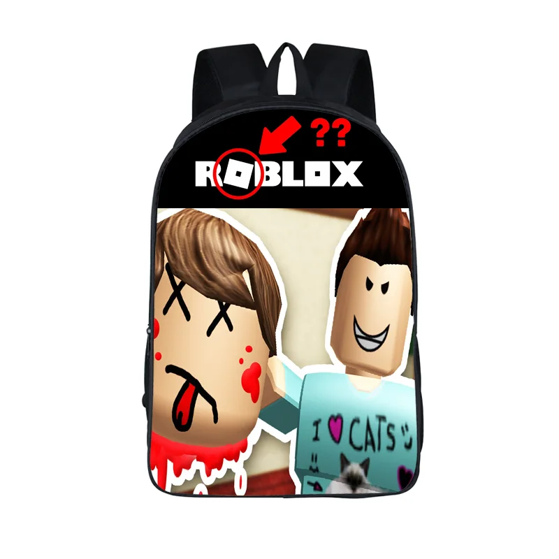 

Hot Selling Backpack ROBLOX Game 16 Inch Sublimation Print School Bag for Boys Girls Rucksack Unisex, Black with graphic prints