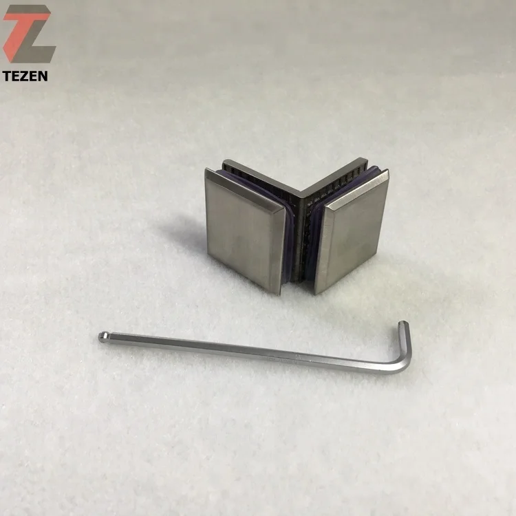 Stainless steel wall mounted glass door corner connector clamp