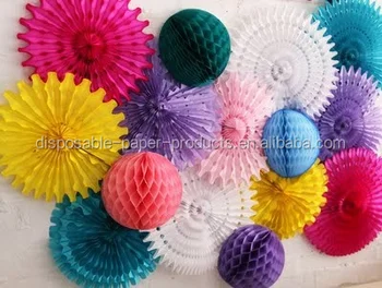 Pretty Tissue Paper Balls And Fans Honeycomb Tissue Balls With