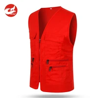 

Custom designs newest hot sales outdoor men's multi pocket photography vest fishing cotton vest