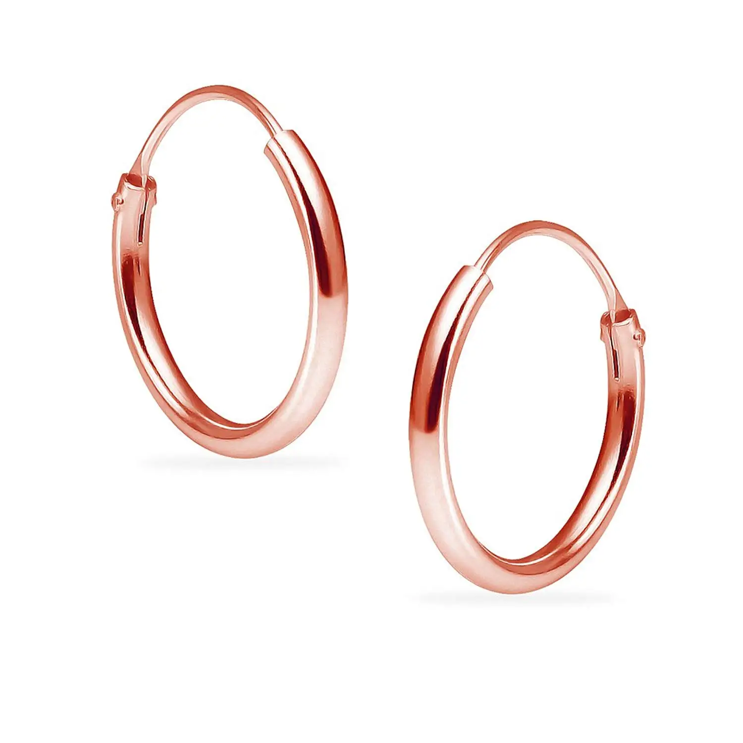 All Sizes Sterling Silver 1.5mm x 12mm Square Tube Endless Hoop Earrings Round Lightweight Unisex