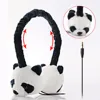 Custom children headset cartoon panda plush funny kids headphones