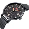 MINI FOCUS MF0158G Luxury Watches Men Wrist Classic Ultra Thin Calendar Clock Luminous Hand Stainless Steel Leather Quartz Watch