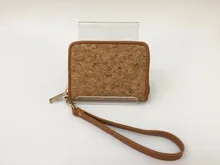 Новый дизайн Женщины Zip пробкового дерева кошелек, кошелек Корк с рук наручные
