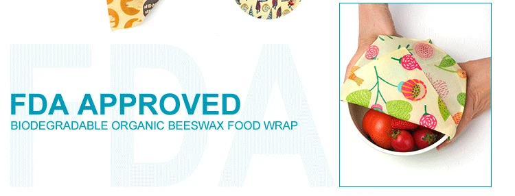 Eco Friendly Reusable Beeswax Food Wraps, Biodegradable, Sustainable Plastic Free Food Storage-1 Small, 1 Medium, 1 Large