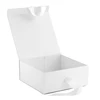 Foldable Collapsible Rigid Luxury Matte White Paper Gift Box with Ribbon