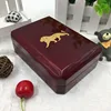 Luxury Tiger Logo wooden boxes MDF Coin Memorial box
