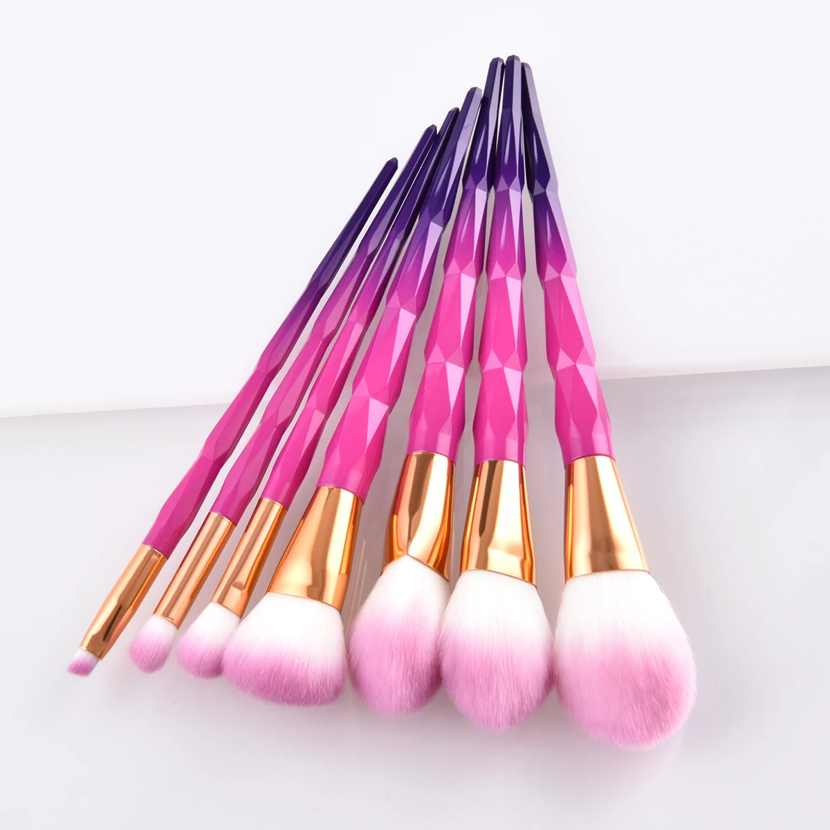 7/10pcs Diamond Pink Purple Makeup Brushes Sets Powder Foundation Lip ...