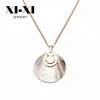 Fashion Style Designs Women Rose Gold Simle Big Shell Sweater Necklace
