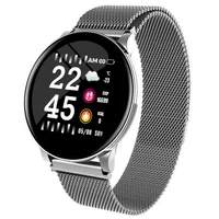 

New arrivals stainless steel round screen sport health waterproof smart watch for iPhones & Android