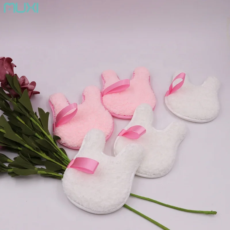 

Rabbit Shape Microfiber Washable Reusable Makeup Cleaning Pads, Customized