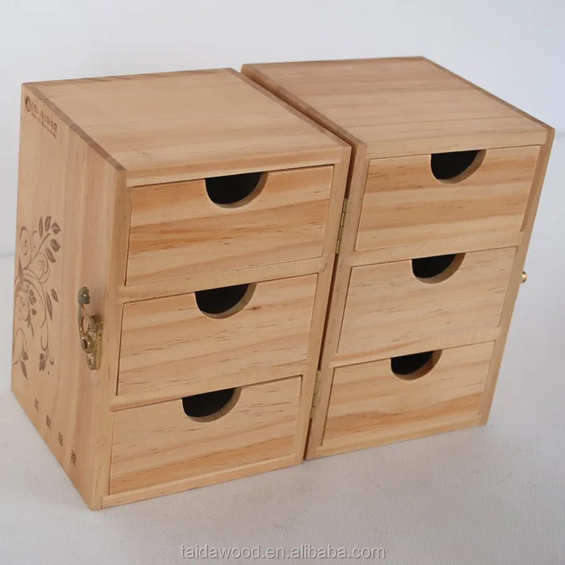 Small 5 Drawer Multi Purpose Storage Wooden Box Store Art Project