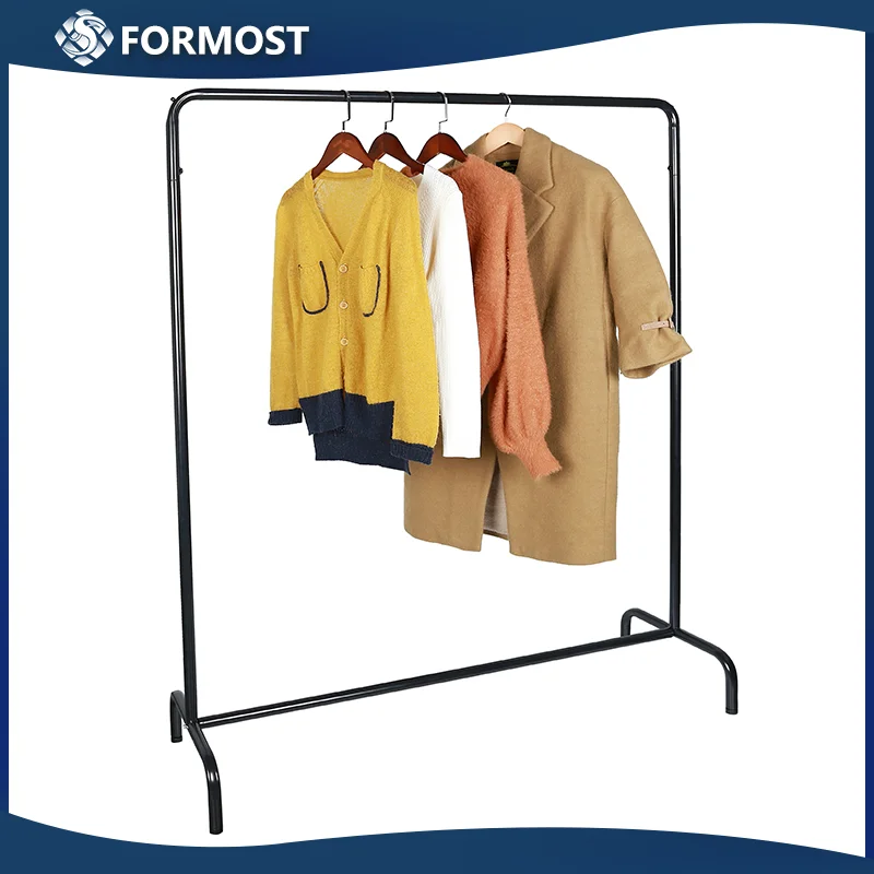 Metal Clothing Rack For Shop / Clothes Display Stand With 2 Balls