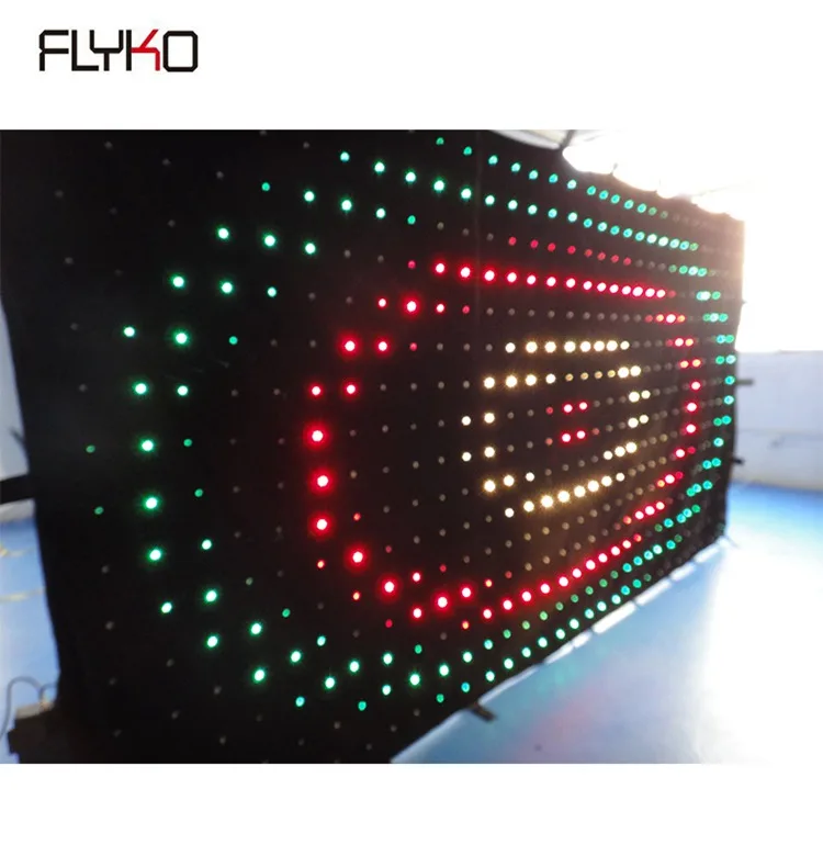 

P120mm disco bar stage effect 2x4m led cloth portable flexible video screen, Full color