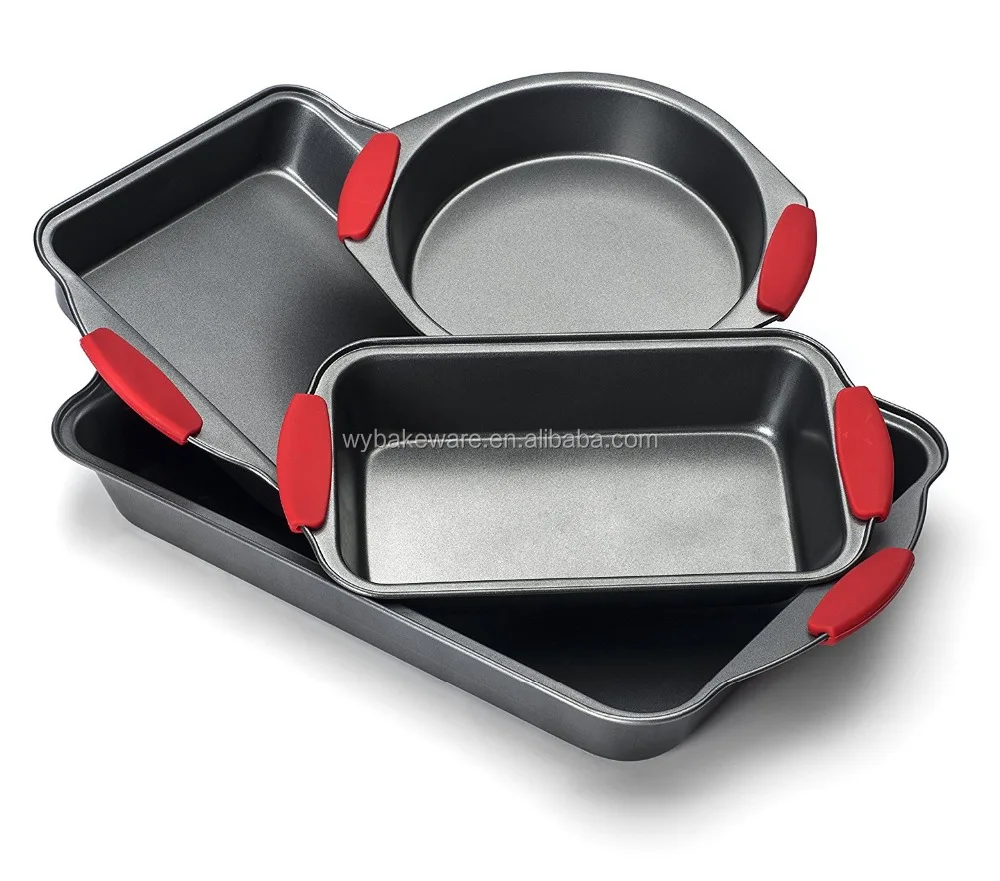 
silicon handle cake mold bakeware set cake pans set for sale 