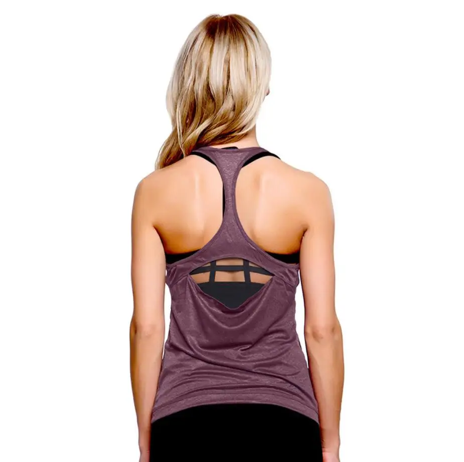 

I-shaped vest Fitness Clothing Quick Dry Tank Top, Black purple orange blue